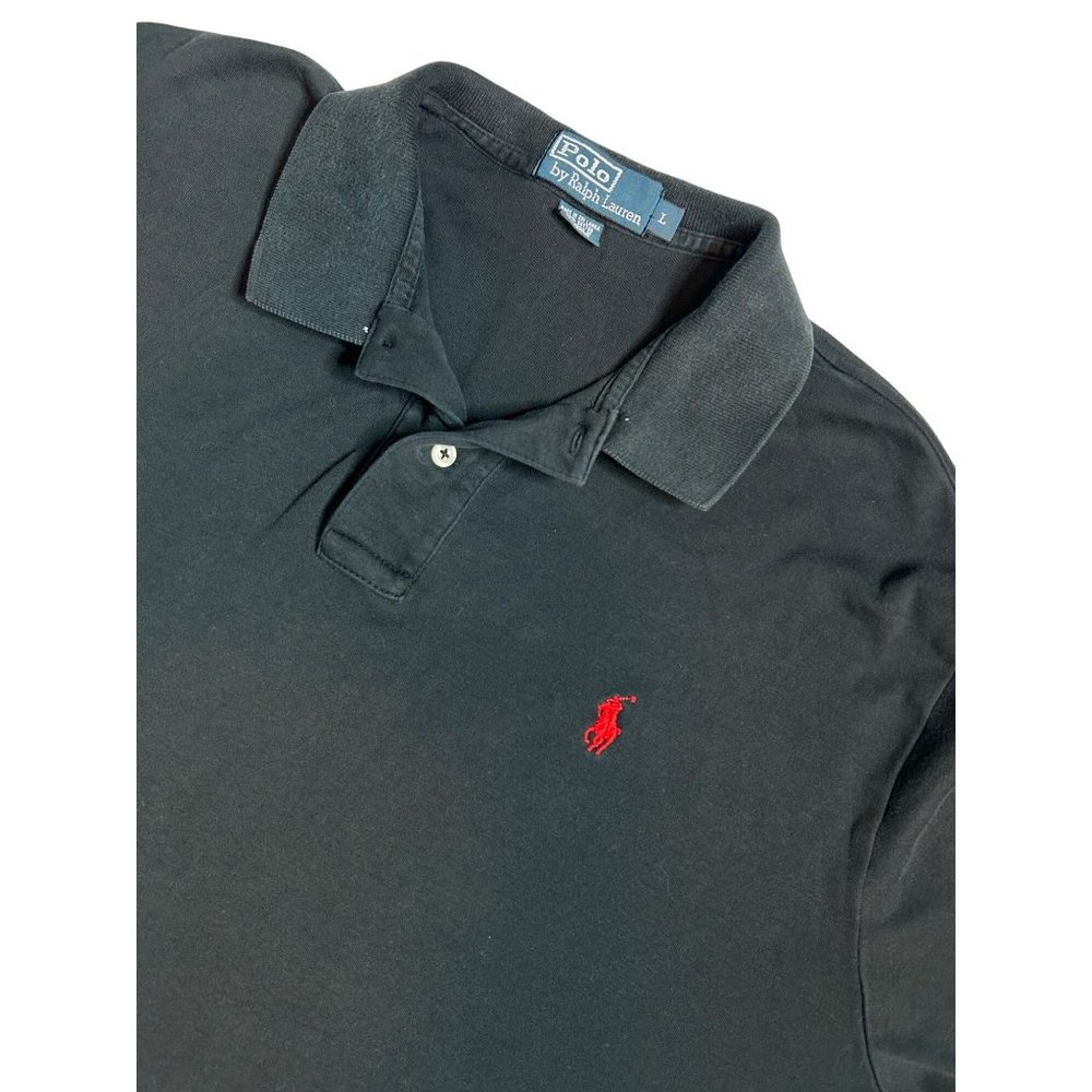 Polo Ralph Lauren Mens Large Black Short Sleeve‎ Red Pony